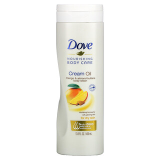 Dove, 滋养身体护理，乳霜油身体乳，芒果和杏仁脂，13.5 液量盎司（400 毫升）