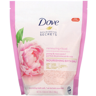 Dove Nourishing Secrets, Nourishing Bath Salts, Peony and Rose Scent, 28 oz (793 g)