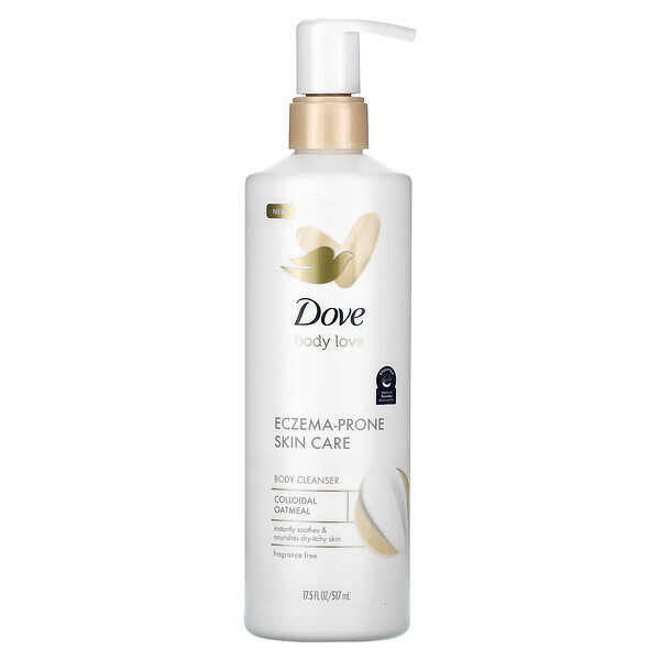 Dove‏, Eczema-Prone Skin Care, Body Cleanser, Colloidal Oatmeal, Fragrance Free, 17.5 fl oz (517 ml)