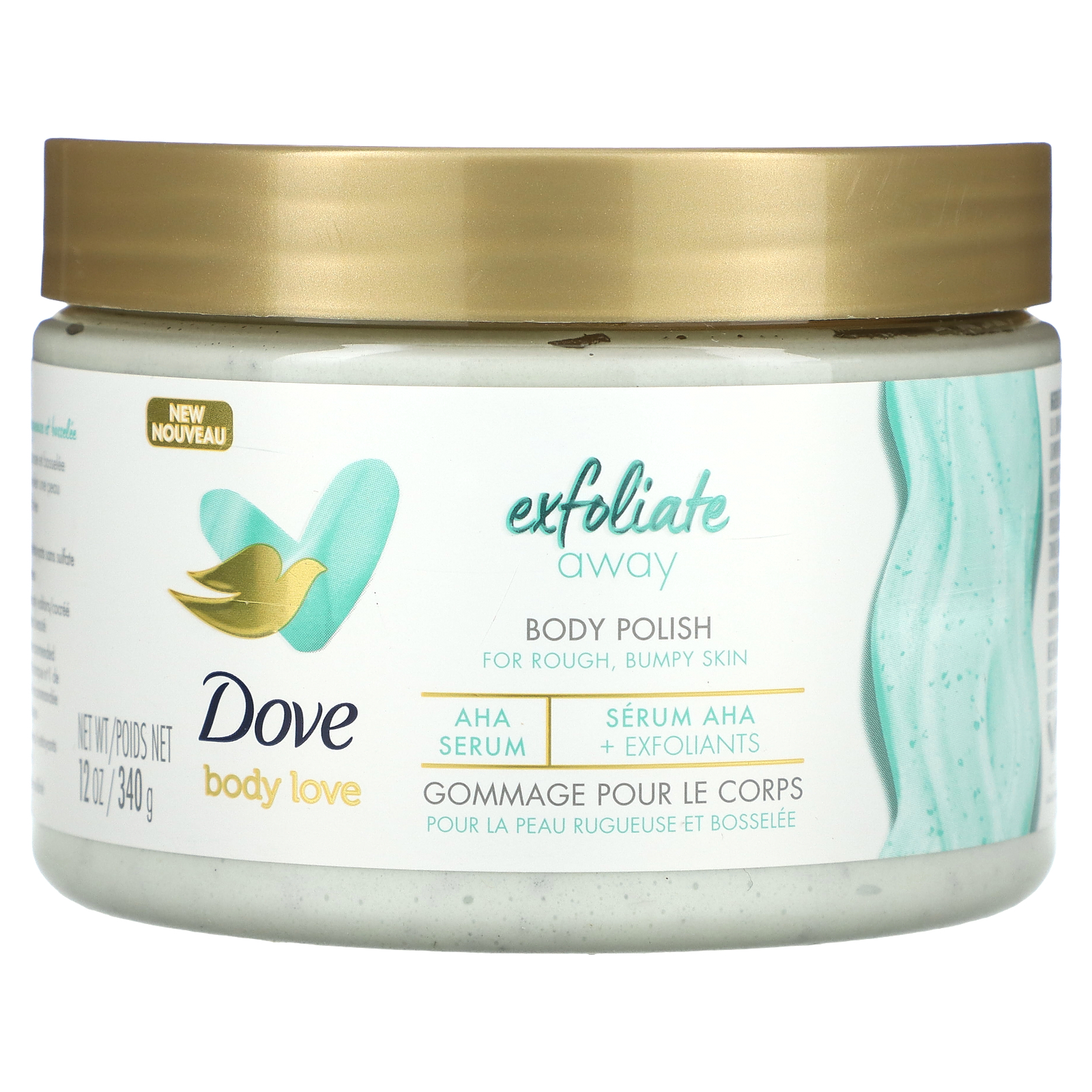 Dove‏, Body Love, Exfoliate Away Body Polish, 12 oz (340 g)