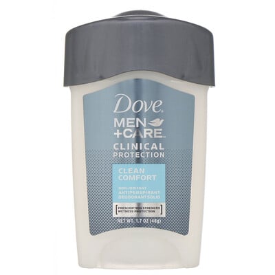 Dove Men+Care, дезодорант-антиперспирант, клиническая защита, «Чистый комфорт», 48 г (1,7 унции)