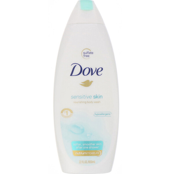 Dove‏, תרחיץ לגוף לעור רגיש, 650 מ"ל (22 אונקיות נוזל)