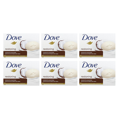 

Dove Restoring Coconut & Cocoa Butter 6 Bars 3.75 oz (106 g) Each