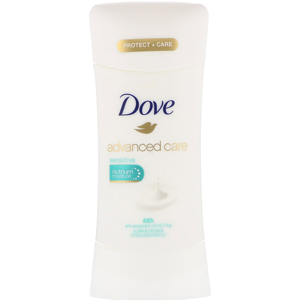 Dove, 高级护理，止汗净味剂，敏感肌肤，2.6 盎司（74 克）