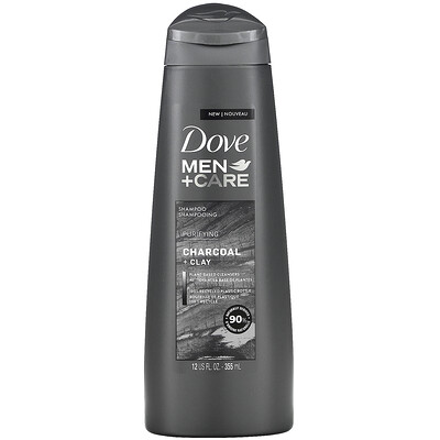 Купить Dove Men+Care, Shampoo, Purifying, Charcoal + Clay, 12 fl oz (355 ml)