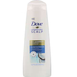 Dove, DermaCare, Couro cabeludo, shampoo anticaspa, Coco e hidratação, 355 ml