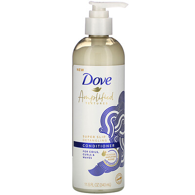 Купить Dove Amplified Textures, Super Slip Detangling Conditioner, 11.5 fl oz (340 ml)