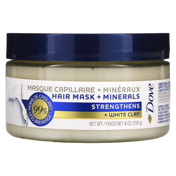Dove, Hair Mask + Minerals, Strengthens + White Clay, 4 oz (113 g)