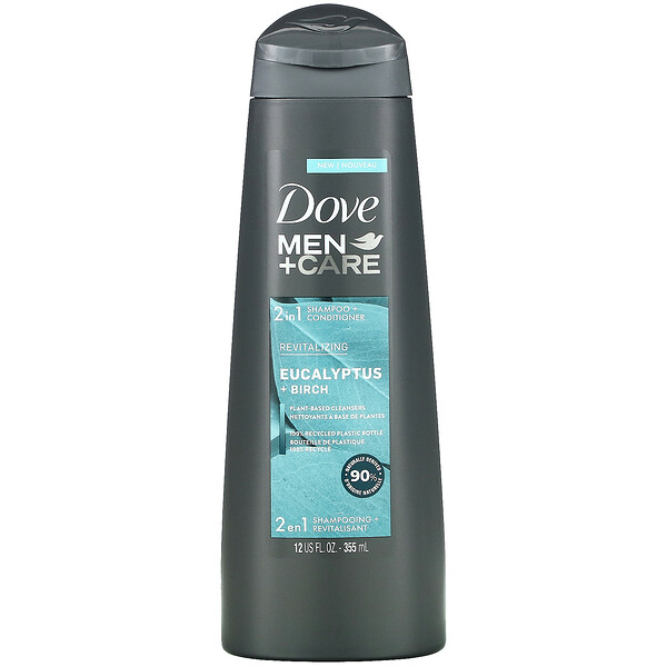 Men+Care, 2-In-1 Shampoo + Conditioner, Revitalizing, Eucalyptus + Birch, 12 fl oz (355 ml)