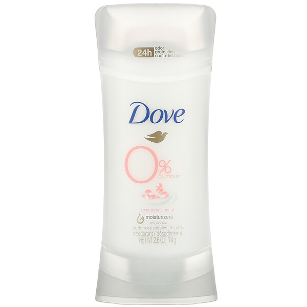 Dove, 0 Aluminum Deodorant, Rose Petals Scent, 2.6 oz (74 g) iHerb