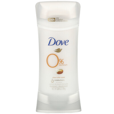 Dove 0% алюминиевый дезодорант, масло ши, 2,6 унции (74 г)