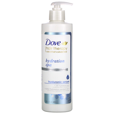 Купить Dove Hair Therapy, Hydration Spa Conditioner with Hyaluronic Serum, 13.5 fl oz (400 ml)