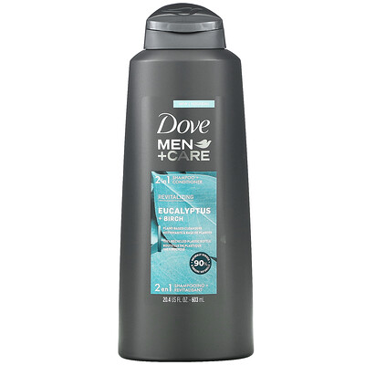 Dove средство по уходу за волосами для мужчин 2 в 1, восстанавливающий шампунь и кондиционер, эвкалипт и береза, 603 мл (20,4 жидк. унций)