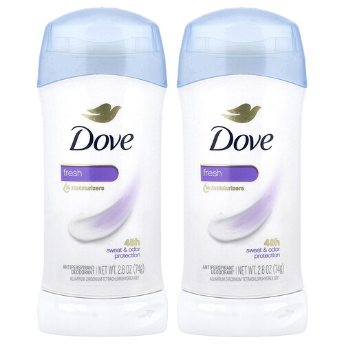 Dove, Antiperspirant Deodorant, Fresh, 2-pakning, 74 g pr. stk.
