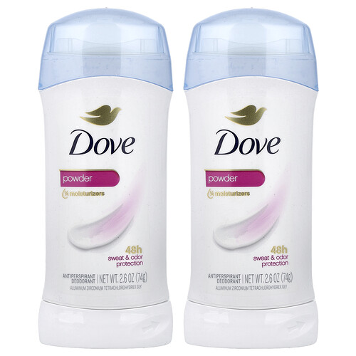 Dove, Antiperspirant Deodorant, Powder, 2 Pack, 2.6 oz (74 g) Each