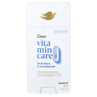 Dove, Vitamin Care+, Déodorant en stick, Lin frais et minéraux marins, 74 g