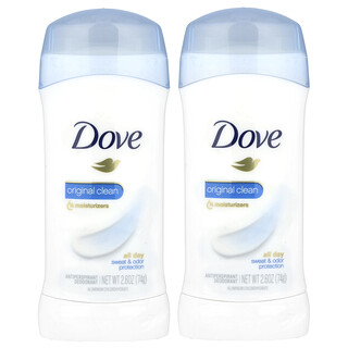 Dove, Antiperspirant deodorant, Original Clean, 2 pakning, 2,6 oz (74 g) hver