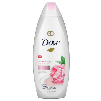 Dove Nourishing Body Wash, Renewing, Peony & Rose Oil, 22 fl oz (650 ml)