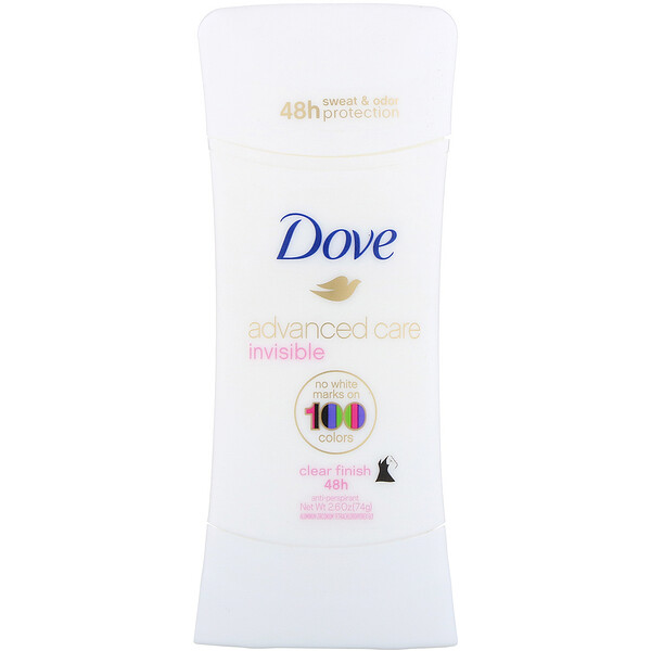 Advanced Care, Desodorante antitranspirante, Invisible, Clear Finish, 74 g (2,6 oz)