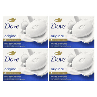 Dove, Barra de jabón de belleza con humectación profunda, Blanco, 4 barras, 106 g (3,75 oz) cada una