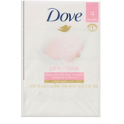 Dove Косметическое мыло «Розовое», 4 шт. по 113 г