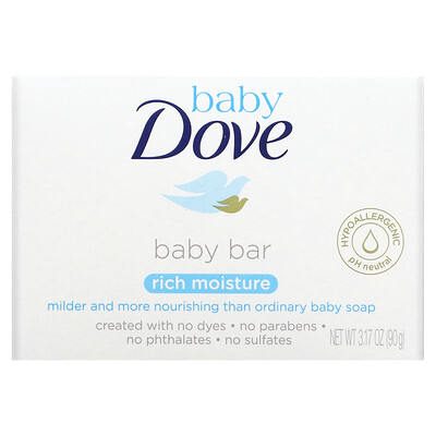 

Dove, Baby, Baby Bar Soap, Rich Moisture, 3.17 oz (90 g)