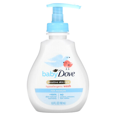 Dove Baby, Средство для мытья кончиков пальцев ног, насыщенное увлажнение, 6,5 жидких унций (192 мл)