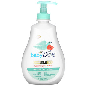 Отзывы о Dove, Baby, Sensitive Skin Care, Hypoallergenic Wash, Fragrance Free, 13 fl oz (384 ml)