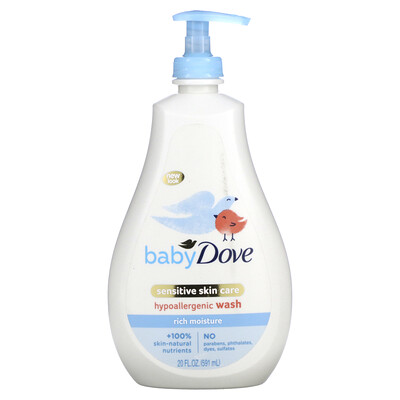 Dove Для детей, средство для ухода за чувствительной кожей, гипоаллергенное средство, насыщенное увлажнение, 591 мл (20 жидк. Унций)