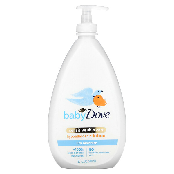 Dove‏, Baby, Sensitive Skin Care, Hypoallergenic Lotion, Rich Moisture, 20 fl oz (591 ml)