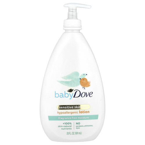 Dove, Baby, Pflege für empfindliche Haut, hypoallergene Lotion, ohne Duftstoffe, 591 ml (20 fl. oz.)