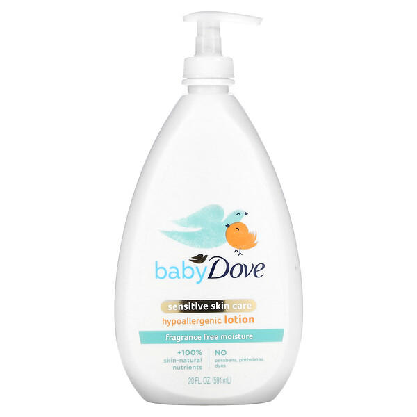 Dove‏, Baby, Sensitive Skin Care, Hypoallergenic Lotion, Fragrance Free, 20 fl oz (591 ml)