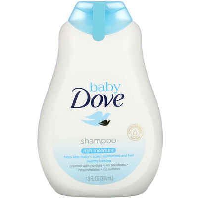 Dove Baby, насыщенный увлажняющий шампунь, 384 мл