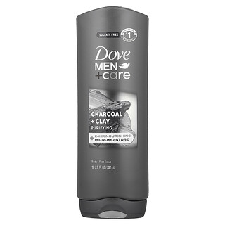 Dove, Men + Care, Body + Face Scrub, Charcoal + Clay, 18 fl oz (532 ml)