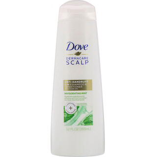 Dove, Dermacare，滋养头皮，去屑洗发水和护发素 2 合 1，赋活薄荷，12 液量盎司（355 毫升）
