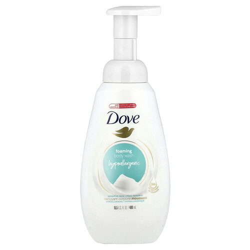 Dove, Foaming Body Wash, schäumendes Duschgel, hypoallergen, empfindliche Haut, 400 ml (13,5 fl. oz.)