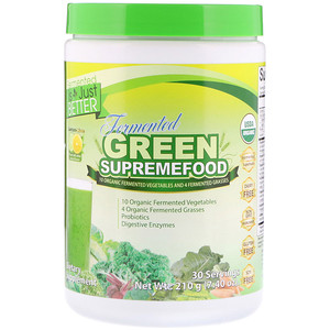 Отзывы о Дивайн Хэлс, Fermented Green SupremeFood, Lemon-Lime, 7.40 oz (210 g)