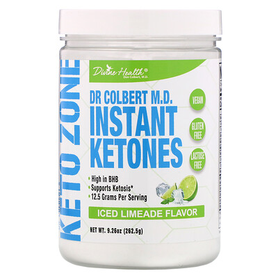 

Divine Health Dr. Colbert's Keto Zone, Instant Ketones, Iced Limeade , 9.26 oz (262.5 g)