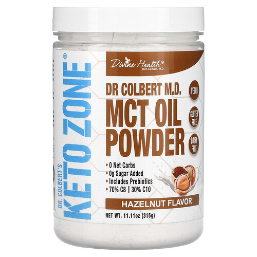Divine Health Dr. Colbert's Keto Zone MCT Oil Powder Hazelnut 11.11 oz (315 g)