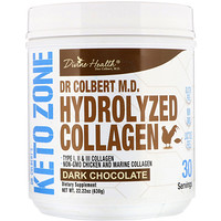 Dr. Colbert's Keto Zone, Hydrolyzed Collagen, Dark Chocolate, 22.22 oz (630 g) - изображение