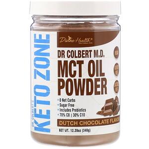 Отзывы о Дивайн Хэлс, Dr Colbert's Keto Zone, MCT Oil Powder, Dutch Chocolate , 12.28 oz (348 g)