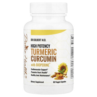 Divine Health, Curcuma avec BioPerine, Haute efficacité, 60 capsules végétariennes