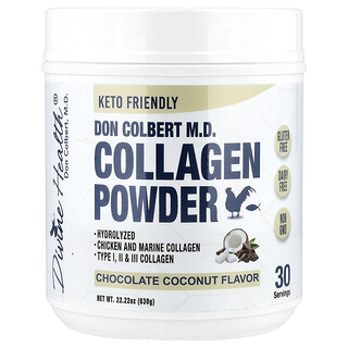 Divine Health, Don Colbert MD, collageenpoeder, chocolade-kokosnoot, 22,22 oz (630 g)