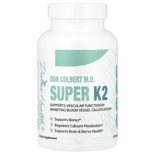 Divine Health, Дон Кольбер, доктор медицины Super K2, 120 капсул (200 мкг в капсуле)
