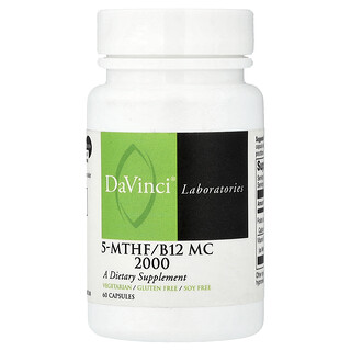 DaVinci Laboratories, 5-MTHF / B12 MC 2000, 60 cápsulas