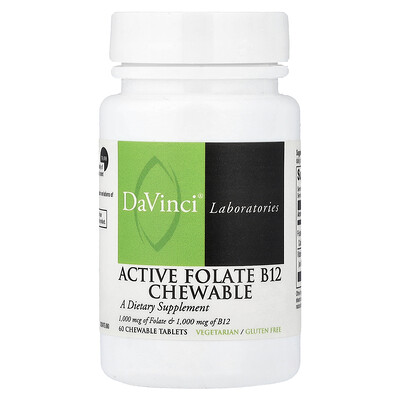 Product Image for DaVinci Laboratories, Active Folate B12 Chewable, 60 Chewable Tablets