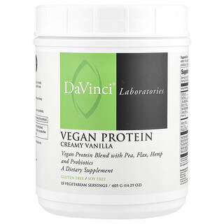DaVinci Laboratories, Protéines vegan, Vanille crémeuse, 405 g