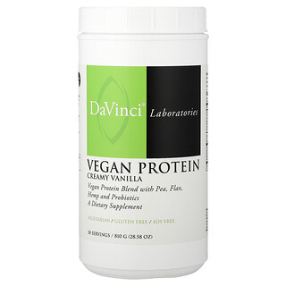DaVinci Laboratories, 植物蛋白質，奶油香草味，28.58 盎司（810 克）
