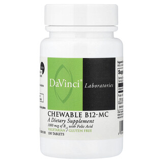 DaVinci Laboratories, Tyggetabletter med B12-MC, 100 tabletter