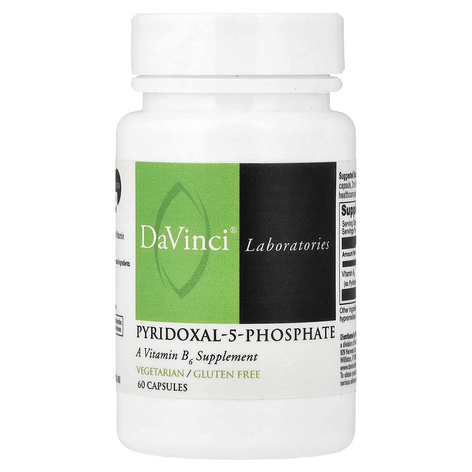 DaVinci Laboratories (다빈치 래보라토리스), 피리독살-5-포스페이트, 33.8mg, 캡슐 60정